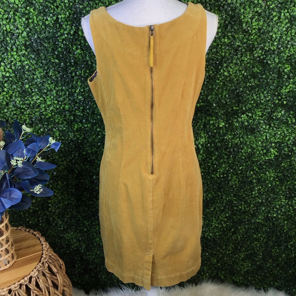 NWOT Anthropologie HOLDING‎ HORSES Mustard corduroy Midi Dress - Picture 3 of 7